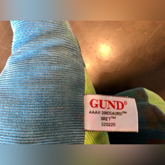 GUND Aaah Dinosaurs Bret Brontosaurus Plush Stuffed Animal Blue Corduroy 15" - Picture 5 of 7